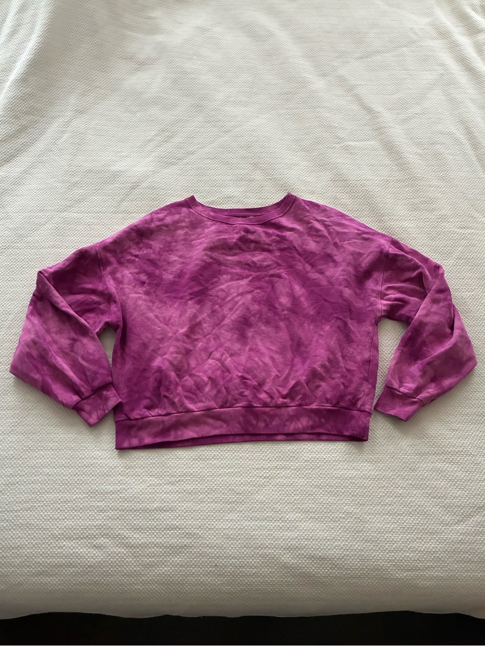 Drop Shoulder Tie Dye Sweatshirt - Purple